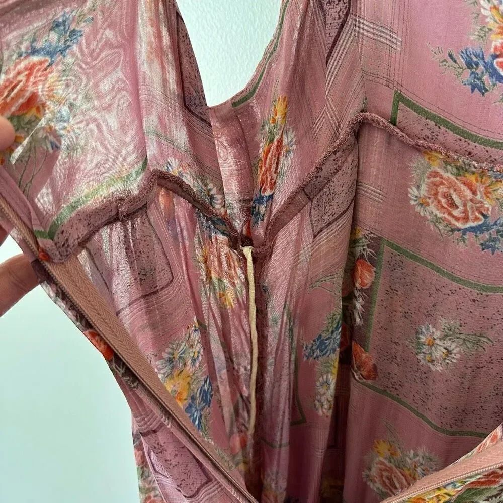 Nicole Miller for P.J Walsh New York Vintage Mauve Multi Color Floral Silk Midi - Picture 10 of 11